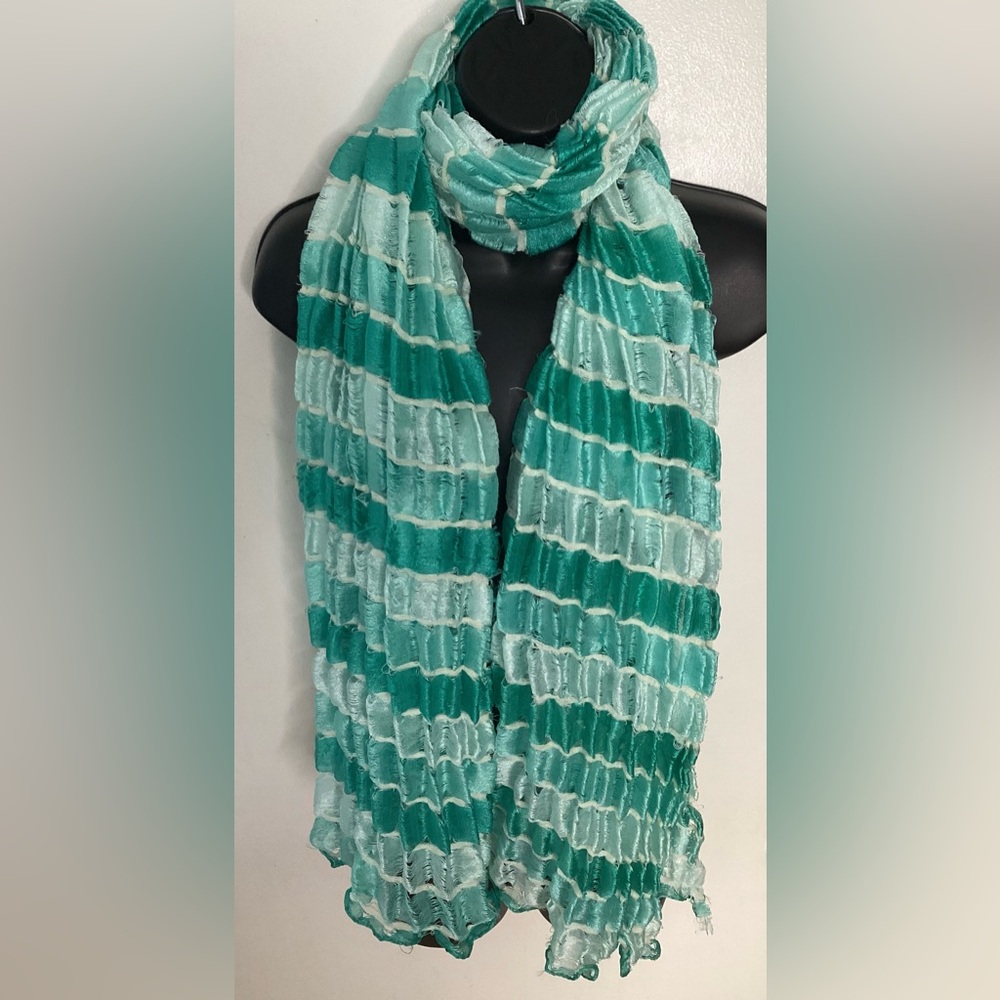 Autograph Teal and White Scarf